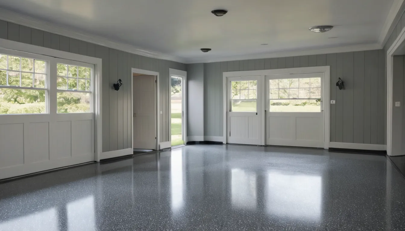 A freshly coated epoxy garage floor in a Chester home